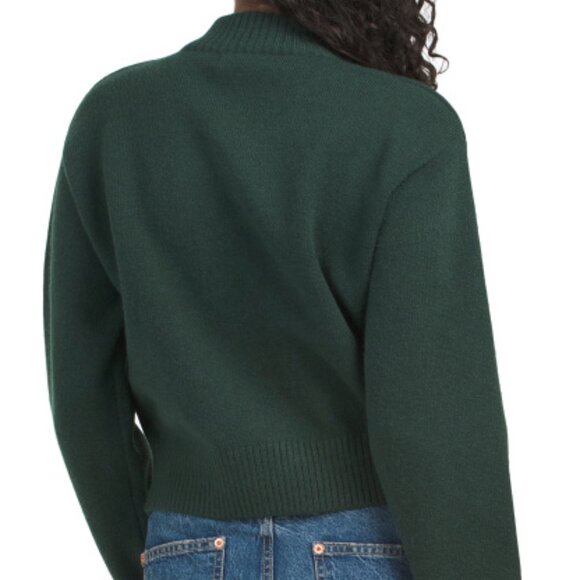 English Factory Endless Rose Teddy Bear Knit Sweater Dark Green NEW - Picture 3 of 5